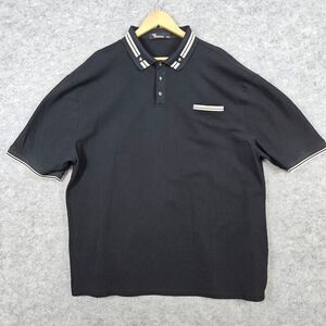 Tailored Recreation Premium Men's Black Polo Size 3XL‎ Shirt Pocket Stars Collar